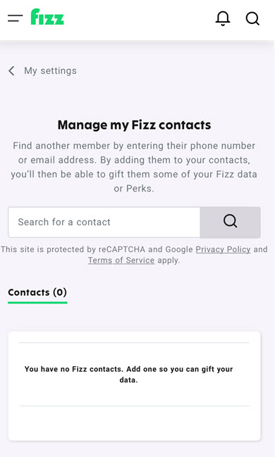 Screenshot: Manage contacts